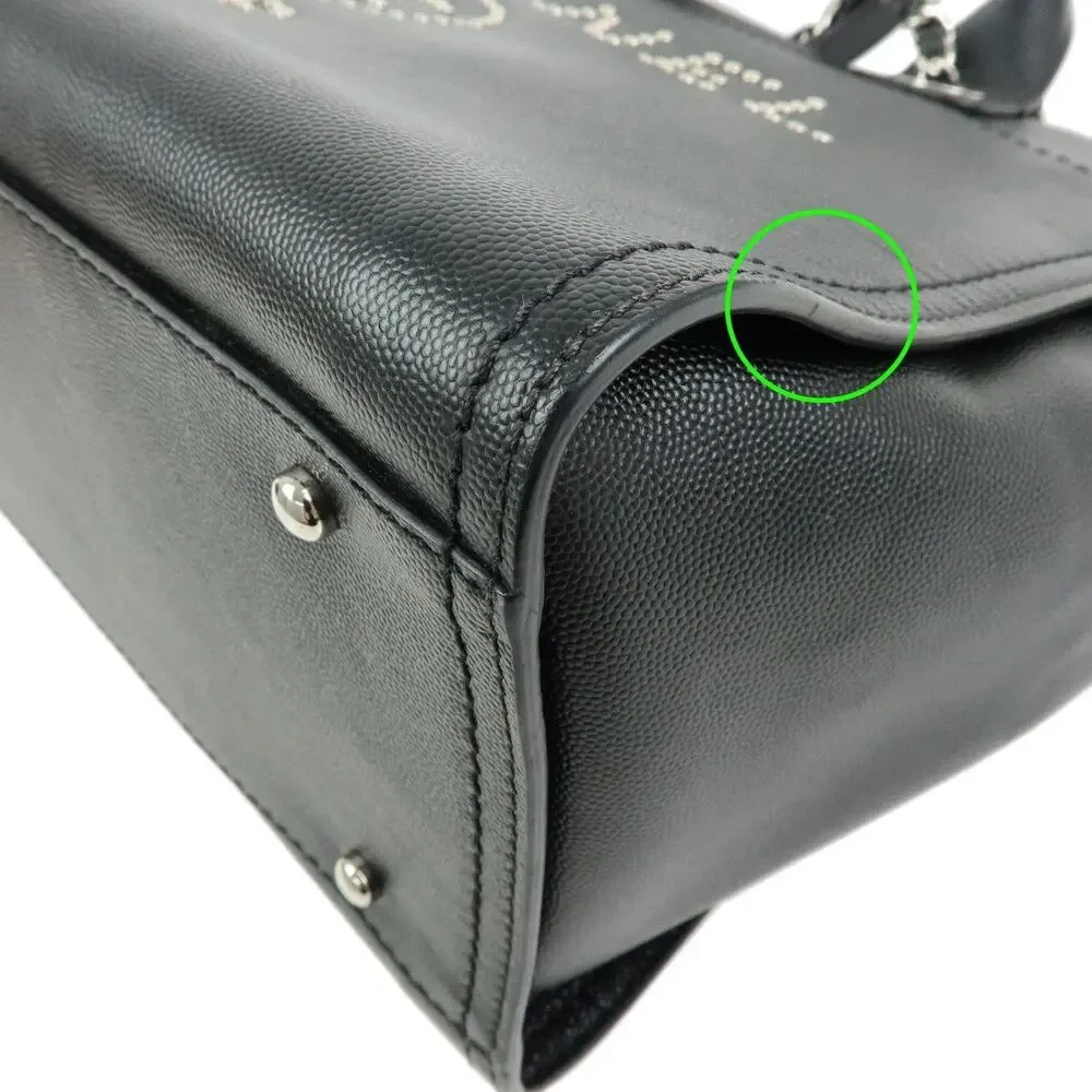 Chanel Caviar Leather Deauville MM Tote Black